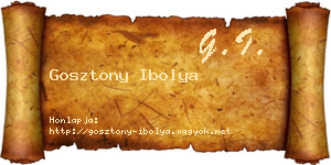 Gosztony Ibolya névjegykártya