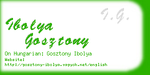 ibolya gosztony business card